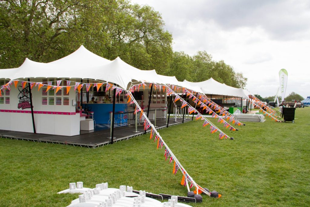 A stretch tent structure at a corporate event