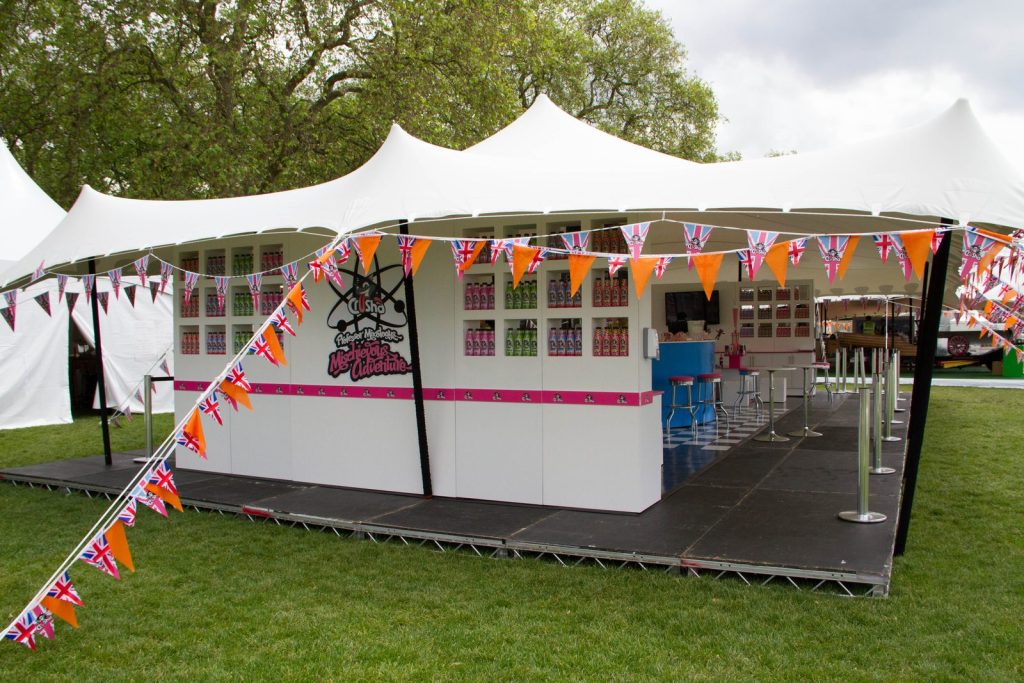A stretch tent structure at a corporate event