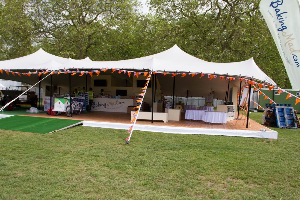 A stretch tent structure at a corporate event