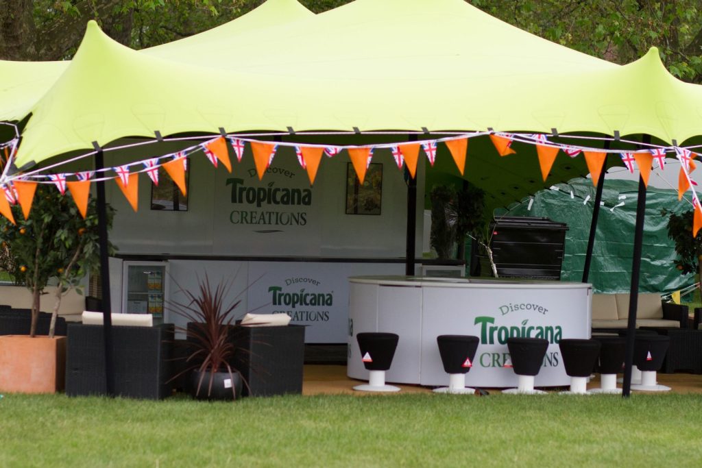 A stretch tent structure at a corporate event