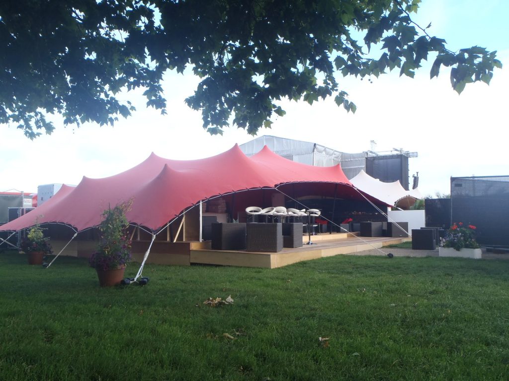A stretch tent structure at a festival, Hyde Park